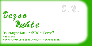 dezso muhle business card